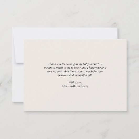 ミニマリストかわいい気球の赤ちゃんシャワー サンキューカード (裏面)