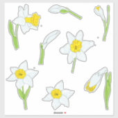 ミニマリストかわいい水色の水仙 シール (シート)