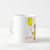 ミニマリストかわいい私はジンジャーキャットコーヒーマグ大好き コーヒーマグカップ (正面左)