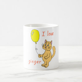 ミニマリストかわいい私はジンジャーキャットコーヒーマグ大好き コーヒーマグカップ