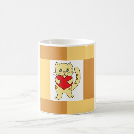 ミニマリストかわいい私はジンジャーキャットコーヒーマグ大好き コーヒーマグカップ (中央)