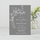 ミニマリストがワイルドフラワー結婚ズ 招待状 (スタンド正面)