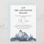 ミニマリストが冒険を赤ちゃんシャワーから始める 招待状 (正面/裏面)