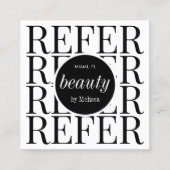 ミニマリストが友人を参照ブラック&ホワイトシックサロン 紹介カード (正面)