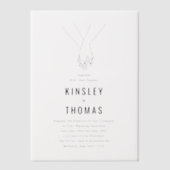 ミニマリストが手をつないで結婚式 ベラム紙招待状 (正面)