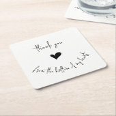 ミニマリストが私のハート スクエアペーパーコースター (アングル)