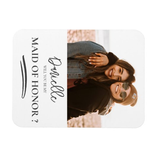 ミニマリストが私のメイド・オブ・オーナー(花嫁付き添い人)写真 マグネット (横)
