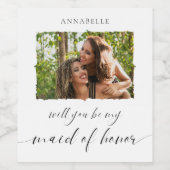 ミニマリストが私のメイド・オブ・オーナー（花嫁付き添い人）写真 ワインラベル (シングルラベル)