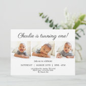 ミニマリストが1枚の写真を撮る1st誕生日インビタティ 招待状 (スタンド正面)