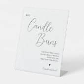 ミニマリストこのキャンドル結婚は台座の看板を燃やす 台座サイン (正面)