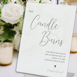 ミニマリストこのキャンドル結婚は台座の看板を燃やす 台座サイン