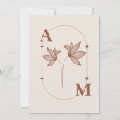 ミニマリストさび焦げオレンジのテラコッタ結婚のInv 招待状 (裏面)