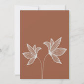 ミニマリストさび焦げオレンジのテラコッタ結婚のInv 招待状 (裏面)