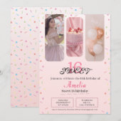 ミニマリストでかわいい16歳の誕生日パーティー招待状 招待状 (正面/裏面)