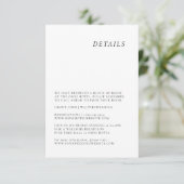 ミニマリストでエレガントな結婚式の詳細カード エンクロージャーカード (スタンド正面)