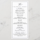 ミニマリストとシックな結婚式 プログラム (裏面)