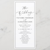 ミニマリストとシックな結婚式 プログラム (正面)
