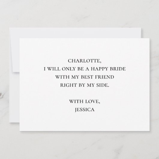 ミニマリストとシンプルの花嫁の提案カード 招待状 (裏面)