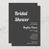 ミニマリストとシンプルシャドウグレーブライダルシャワー 招待状 (正面/裏面)