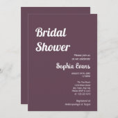 ミニマリストとシンプルナスブライダルシャワー 招待状 (正面/裏面)