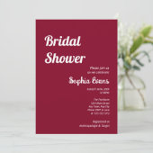 ミニマリストとシンプルブルゴーニュブライダルシャワー 招待状 (スタンド正面)