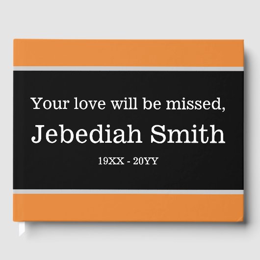 ミニマリストとシンプル哀悼のゲストブック ゲストブック (正面)