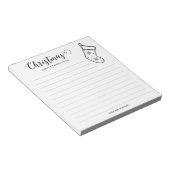 ミニマリストとフェスティバルクリスマスストッキングラインアート ノートパッド (アングル)