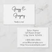 ミニマリストと無地のペディキュリストの名刺 名刺 (正面/裏面)