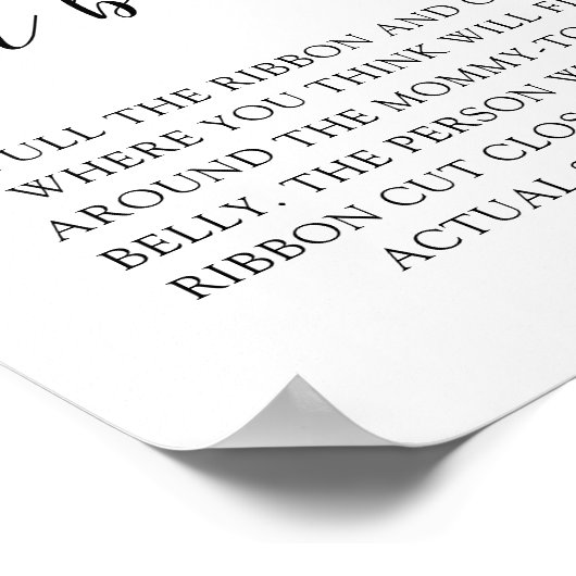 ミニマリストどのように彼女の腹の赤ちゃんシャワーゲーム大きい ポスター (角)