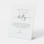 ミニマリストどのように彼女の腹の赤ちゃんシャワーゲーム大きい 台座サイン (正面)