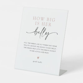 ミニマリストどのように彼女の腹の赤ちゃんシャワーゲーム大きい 台座サイン