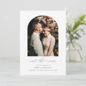 ミニマリストなアーチ写真 ウェディング 招待状 (スタンド正面)