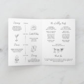 ミニマリストなインク手描きイラスト 結婚式 プログラム (内部)