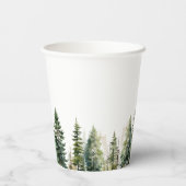 ミニマリストなエレガントなフォレストスタイルのラスティックウェディングシャワー 紙コップ (裏面)