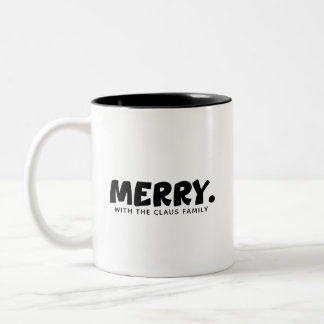 ミニマリストなクリスマスの挨拶「MERRY.」ステートメント ツートーンマグカップ