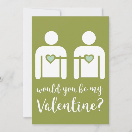 ミニマリストなゲイLGBTQ+バレンタインデーのフラットカード シーズンカード (正面)