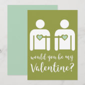 ミニマリストなゲイLGBTQ+バレンタインデーのフラットカード シーズンカード (正面/裏面)