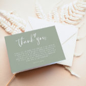 ミニマリストなサージグリーンのウェディングシャワー感謝カード サンキューカード