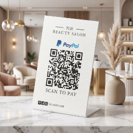 ミニマリストなシングルPayPal QRコードスキャン支払いテーブル 台座サイン