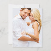 ミニマリストなセージグリーンの偽ヴェラム写真結婚式 招待状 (裏面)