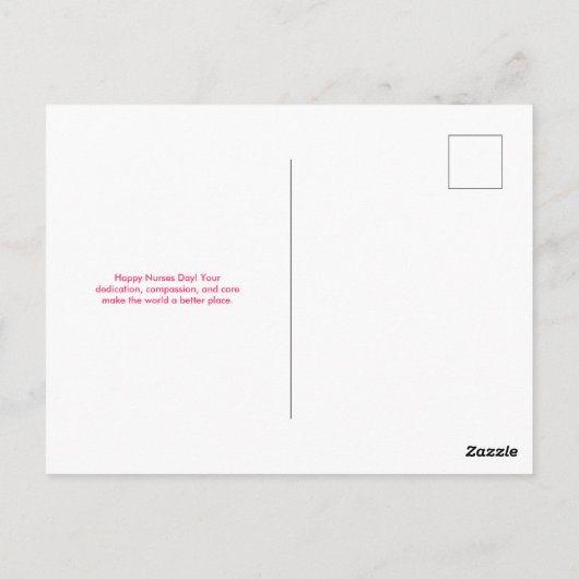 ミニマリストなターコイズとマゼンタのアイコニックな看護師への感謝 ポストカード (裏面)