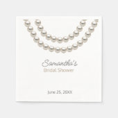 ミニマリストなパールネックレス ブライダルシャワー スタンダードカクテルナプキン (正面)