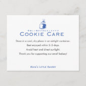 ミニマリストなブルーのパンCookieケアの説明 サンキューカード (正面)