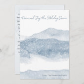 ミニマリストなホリデーカード | 山の景色とメッセージ付き シーズンカード (正面/裏面)