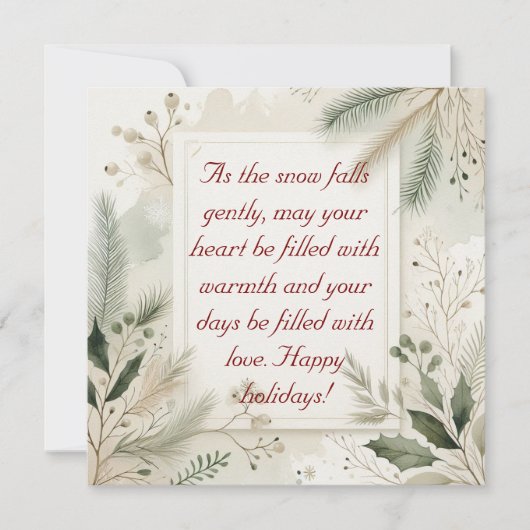 ミニマリストなホリデーグリーティングカード シーズンカード (正面)