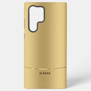 ミニマリストなメタリックゴールドの背景 SAMSUNG GALAXY S22 ULTRAケース