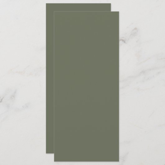 ミニマリストなモスグリーンの「Save The Date」- カスタマイズ可能 セーブザデート (正面/裏面)