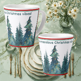 ミニマリストなモミの木めんどーすChristmas Vibes モダン カフェラテマグ