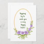 ミニマリストな休日の花輪 クロッカスの花 イースター (正面/裏面)