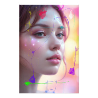 ミニマリストな少女の修正 フォトプリント